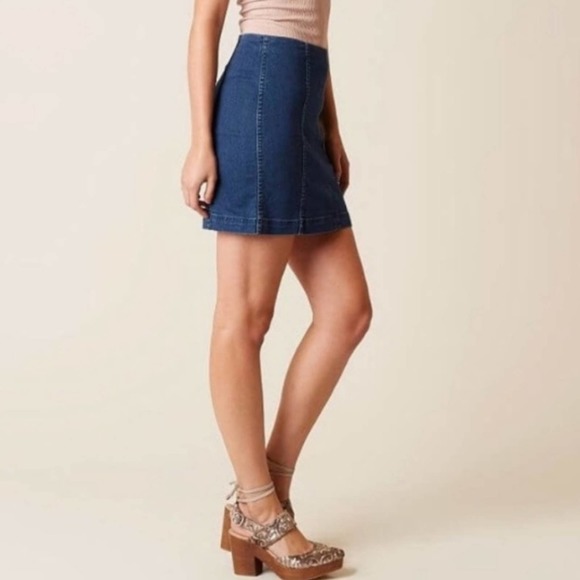 Free People Denim Skirt Womens Size 6 Blue Jeans Mini - Picture 3 of 7